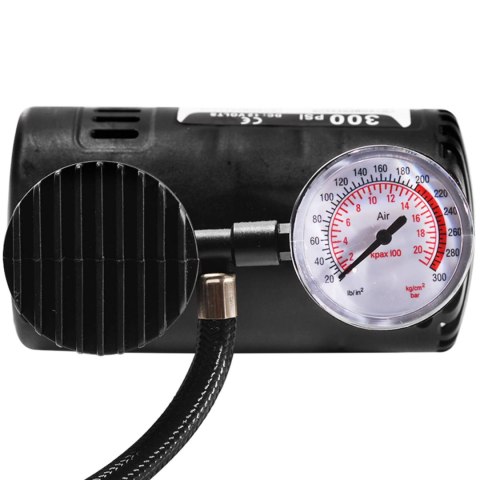 Kompresor samochodowy sprężarka pompka 300 psi 12v -e080 mały czarny
