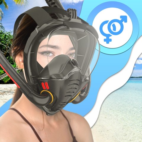 Maska do nurkowania snorkelingu pełnotwarzowa czarna - sr256