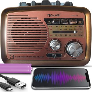 Radio kuchenne fm am budowalne przenośne na baterie bluetooth micro sd usb