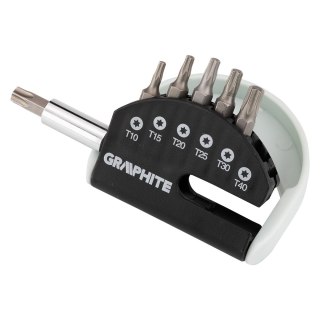 Zestaw końcówek wkrętakowych T10, T15, T20, T25, T30, T40 z uchwytem, 7 szt.