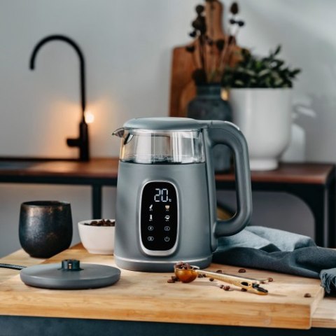 AD 1305 GS grey silver Czajnik elektryczny szklany regulacją temperatury 1,7l | led | 40100°c |