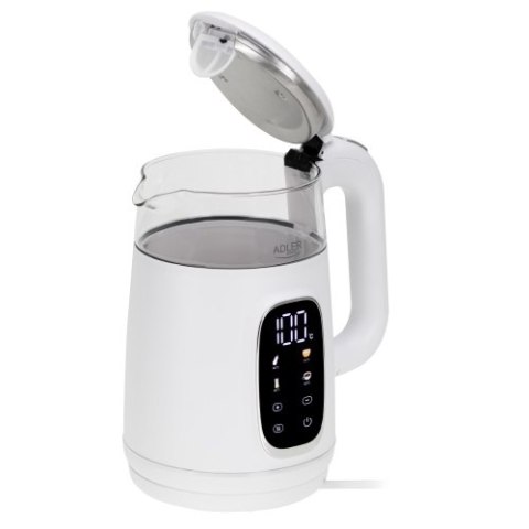AD 1305 WS white silver Czajnik elektryczny szklany regulacją temperatury 1,7l | led | 40100°c |