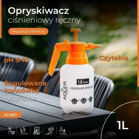 AD 6811 Opryskiwacz ciśnieniowy ręczny | 1 litr