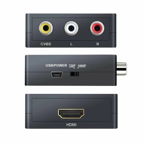 HD44 Adapter sygnału av rca cinch do hdmi audio rca
