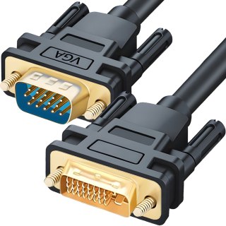 Kabel przewód dvi-i do vga d-sub dvi 24+5 dual link do monitora 140cm