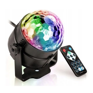 Kula disco dyskotekowa projektor rgb led reflektor na impreze laser + pilot -e113