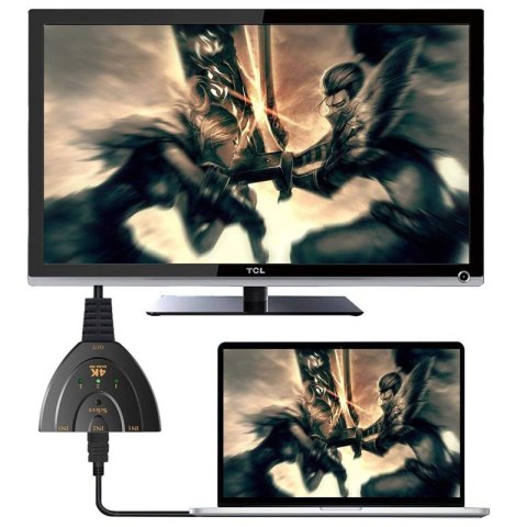 Switch przełącznik hdmi 3w1 full hd 4k rozdzielacz -e385