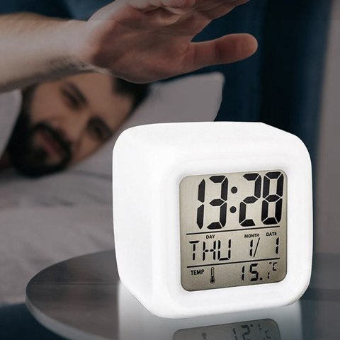 Budzik zegarek termometr świecący kameleon led -e002