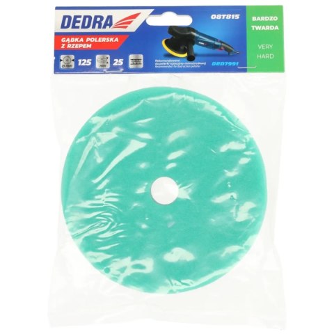 Gąbka polerska z rzepem bardzo twarda 75mm gr25mm (zielona)