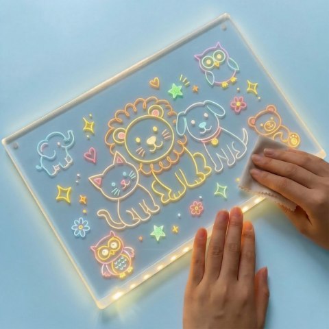 Podświetlana tablica led do rysowania 30x20cm mt4304