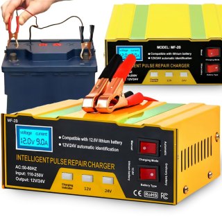 Prostownik samochodowy akumulatorów auta funkcja naprawy 12v 24v ładowarka - er1085