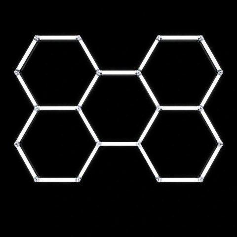 ZD211 Lampa led 5 hexagonów 297x206cm
