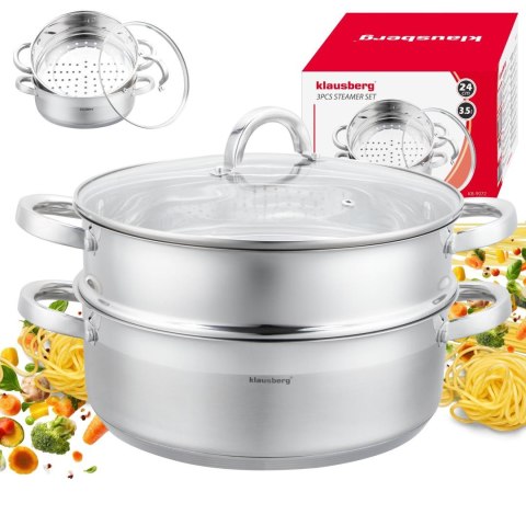Garnek do gotowania na parze, 24cm, 3,5l klausberg, kb-9072
