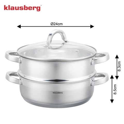 Garnek do gotowania na parze, 24cm, 3,5l klausberg, kb-9072
