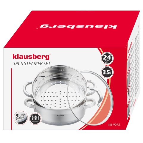 Garnek do gotowania na parze, 24cm, 3,5l klausberg, kb-9072