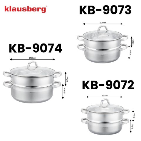 Garnek do gotowania na parze, 24cm, 3,5l klausberg, kb-9072