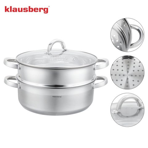 Garnek do gotowania na parze, 24cm, 3,5l klausberg, kb-9072