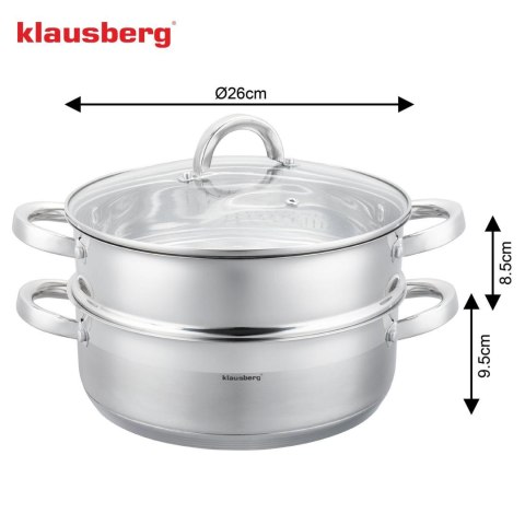 Garnek do gotowania na parze, 26cm, 4,6l klausberg, kb-9073