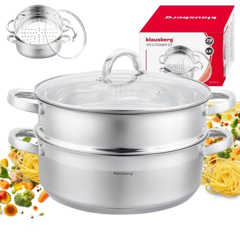 Garnek do gotowania na parze, 28cm, 6l klausberg, kb-9074