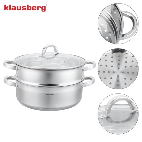 Garnek do gotowania na parze, 28cm, 6l klausberg, kb-9074