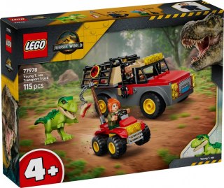 Klocki jurassic world 77978 ciężarówka do transportu młodego tyranozaura