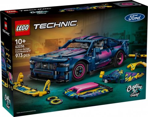 Klocki technic 42236 warsztat tuningowy: samochód ford mustang gt