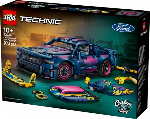 Klocki technic 42236 warsztat tuningowy: samochód ford mustang gt