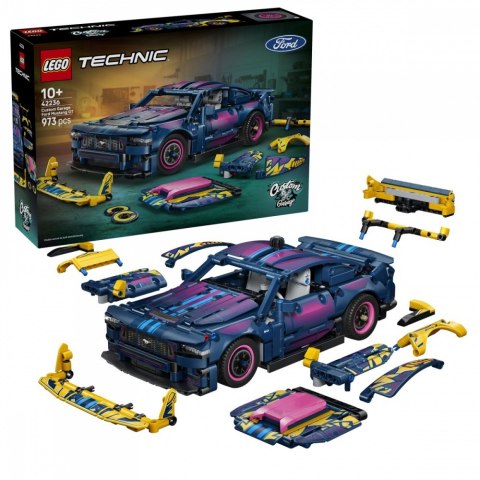Klocki technic 42236 warsztat tuningowy: samochód ford mustang gt