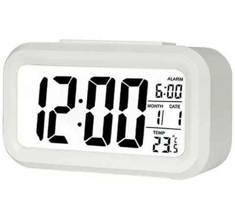 AK240C Cyfrowy budzik white led biały mini