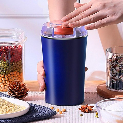 Elektryczny młynek do mielenia kawy orzechów przypraw 3w1 mocny 300w granat -e657