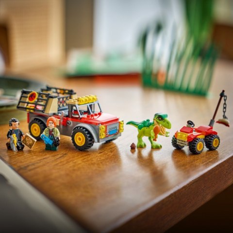 Klocki jurassic world 77978 ciężarówka do transportu młodego tyranozaura