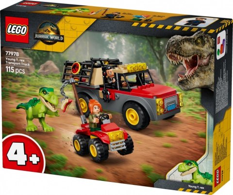 Klocki jurassic world 77978 ciężarówka do transportu młodego tyranozaura