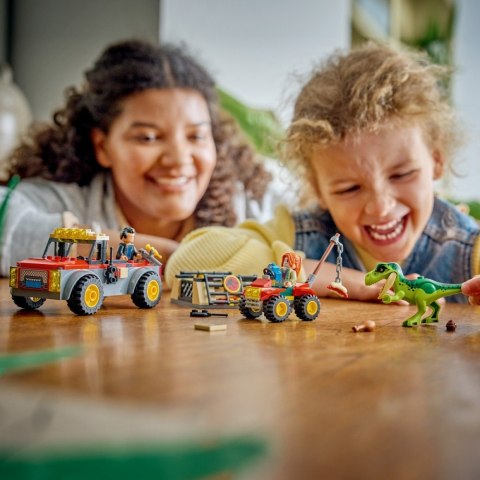 Klocki jurassic world 77978 ciężarówka do transportu młodego tyranozaura