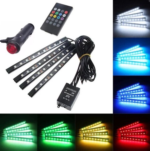 ZD65A Oświetlenie wnętrza auta rgb4x9led