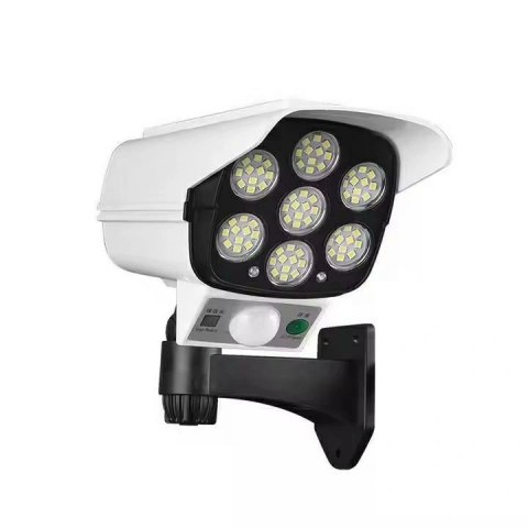AK333A Lampa solarna 77 led atrapa kamery biała