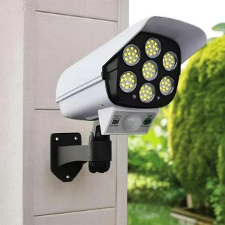AK333A Lampa solarna 77 led atrapa kamery biała