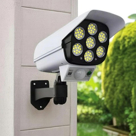 AK333A Lampa solarna 77 led atrapa kamery biała