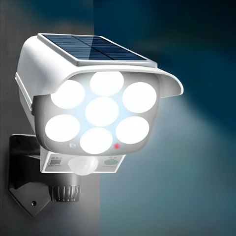 AK333A Lampa solarna 77 led atrapa kamery biała