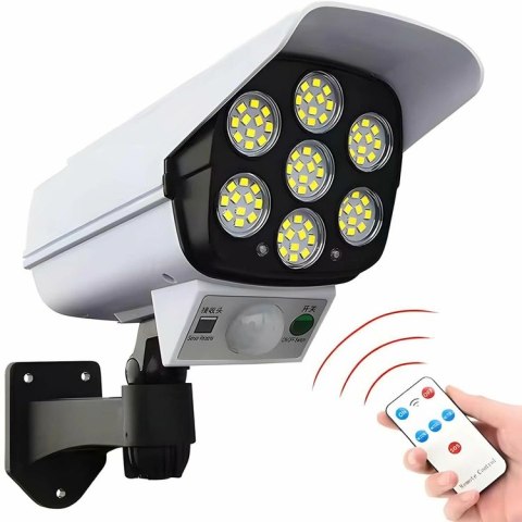 AK333A Lampa solarna 77 led atrapa kamery biała