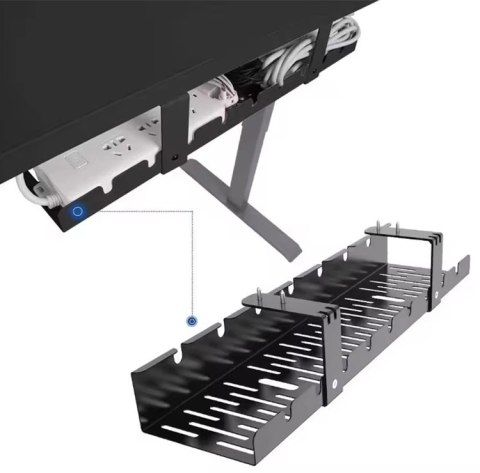 DA263 Organizer na kable pod biurko blat czarny