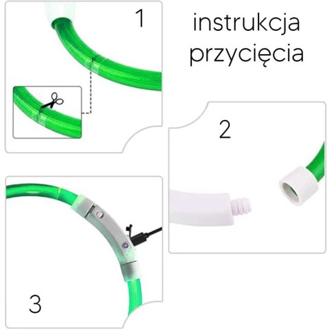 DA269 Obroża świecąca led reg. zielona