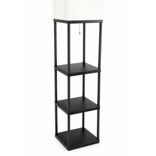 ZD178 Stojąca lampa podłogowa z półkami czarna e27 160cm