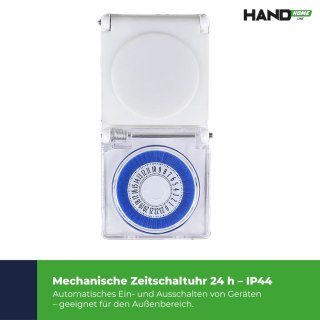Programator czasowy, mechaniczny, 24h; ip20 schuko
