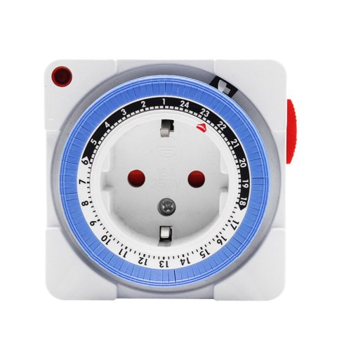 Programator czasowy, mechaniczny, 24h; ip20 schuko