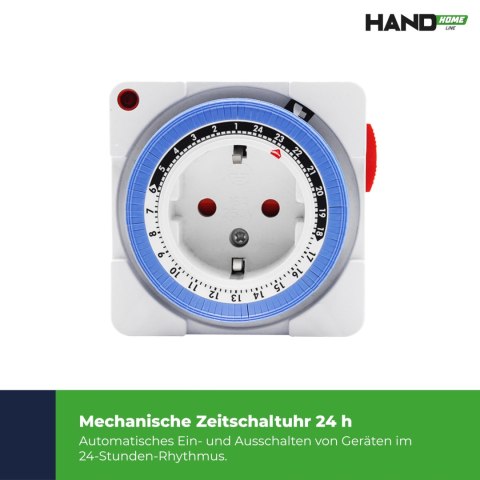 Programator czasowy, mechaniczny, 24h; ip20 schuko