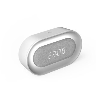 Budzik z nocną lampką led pure fnl-07 aksel biały podłużny forever light, li-ion