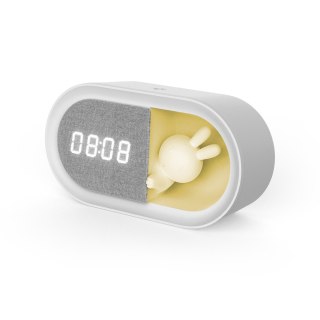 Budzik z nocnym króliczkiem led pure fnl-05 ingrid biały podłużny, 1200 mah forever light