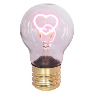 Dekoracja świetlna ; żarówka led na baterie - serce; lumen 2700-3000k