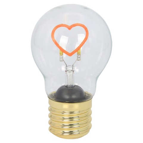 Dekoracja świetlna ; żarówka led na baterie - serce; lumen 2700-3000k