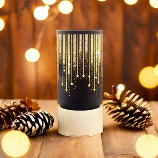 Lampion świąteczny szklany fcl-20 czarno-złoty l